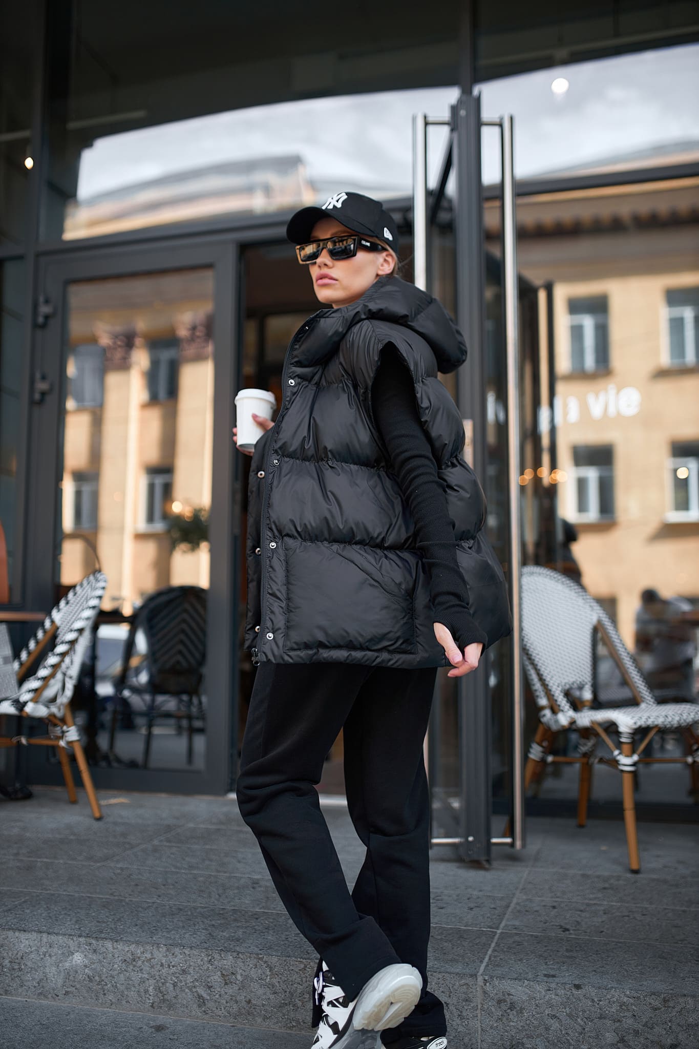 Пуховик Marymax трансформер з накладними карманами чорний - Зображення 4